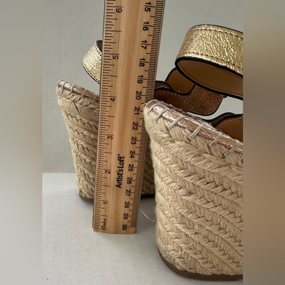 Marc Fisher Metallic Wave Espadrille Sandals - Gold, Silver & Rose Gold - Picture 14 of 17